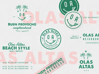 Olas Altas Neighborfood | Branding restaurant badge bar beach brand identity branding food foodie identity logo seafood