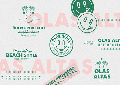 Olas Altas Neighborfood | Branding restaurant badge bar beach brand identity branding food foodie identity logo seafood