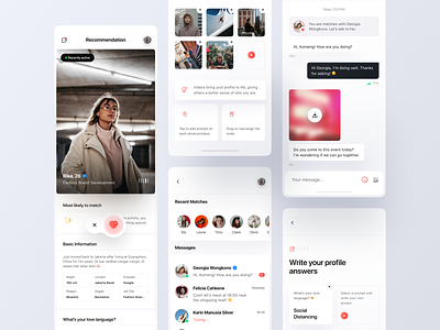 Dating App app clean dating dating app design finder matching messenger app minimal minimalist mobile social app ui ux