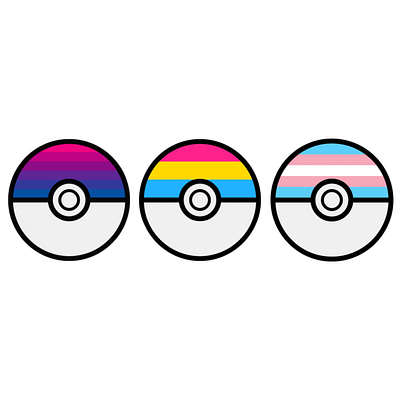 Pride Pokémon pokeballs art bisexual bisexual community bisexual pride digital digital art lgbt lgbtq lgbtqia mixed media nintendo pansexual pokeball pokemon go pokémon transgender video games