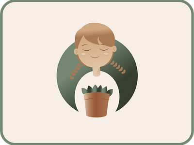 Plant Lady braids cute illustration design digital girl illustration lady plant plants vector