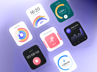 OFIT - Healthy App - Wearable activity app apple watch calory circle design drink health healthy sleep smart watch ui ux watch wearable