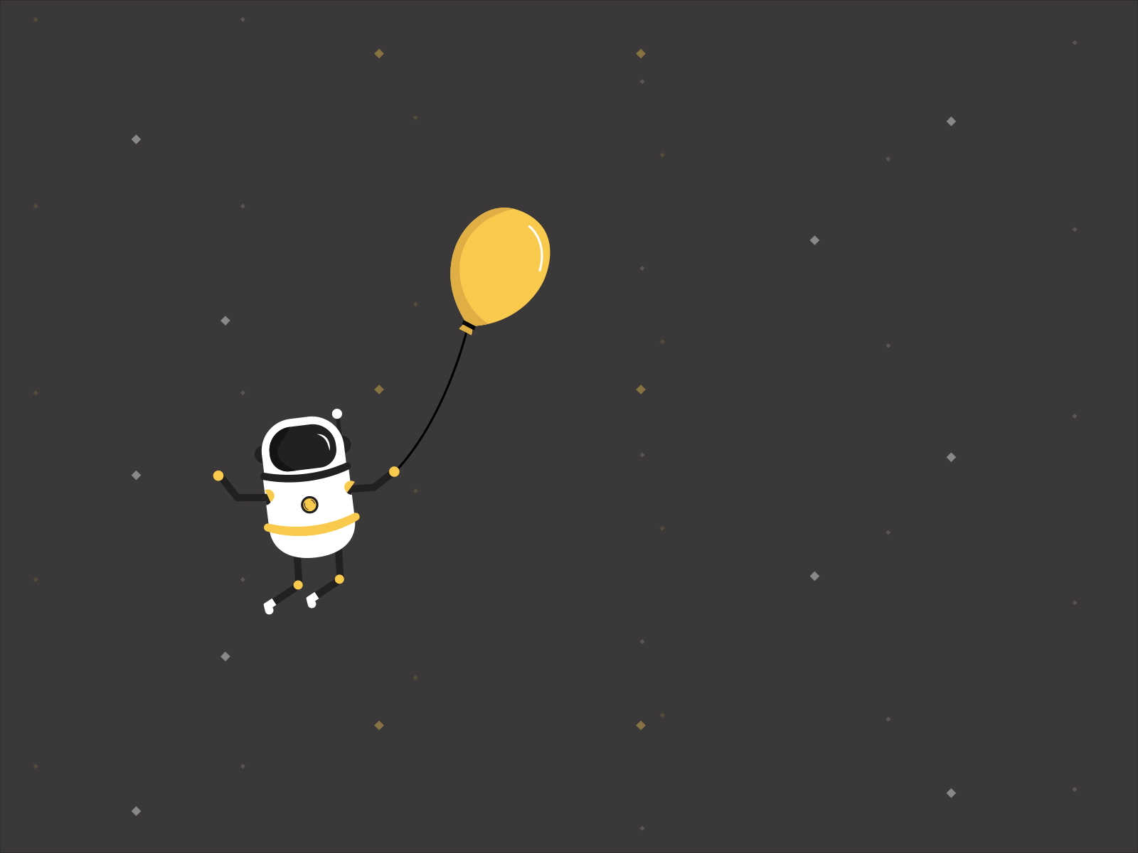 Flying astronaut animation astronaut balloon character animation character design illustration motion graphic space