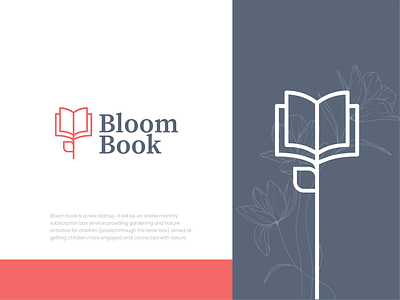 Bloom book bloom book children clever creative design education flower garden logo minimal school simple student teacher