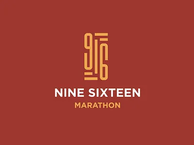 nine sixteen marathon logo 916 916 logo branding calligraphy line art line art logo lineart logo marathon marathon logo mark minimal minimalist logo minimalistic nine sixteen logo symbol type typography