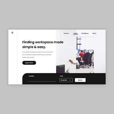 Workspace Finder Website design figmadesign homepage landingpage social ui design uidesign uiux webdesign webpagedesign website workspacefinder