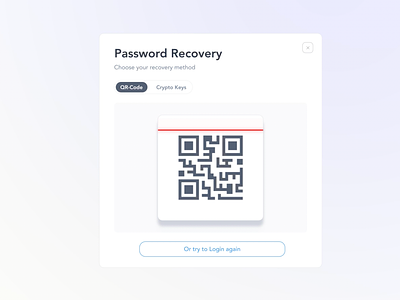Password Recovery animation button close create crypto login modal nft password qr qr code recover recovery scan signin signup tab tabs ui ux