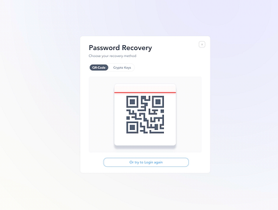 Password Recovery animation button close create crypto login modal nft password qr qr code recover recovery scan signin signup tab tabs ui ux