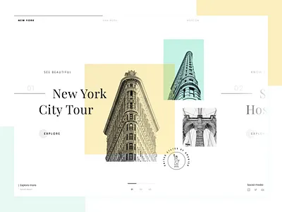 New York design flat gromulski landing landingpage newyork sketch ui uiux ux