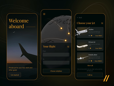 Private Jet App animation app app design book business design flight jet mobile motion plane rent travel ui ui design uiux ux