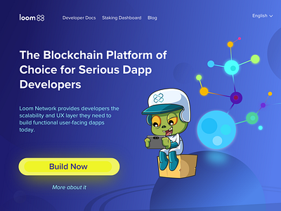 Loomx.io Hero blockchain hero landing page