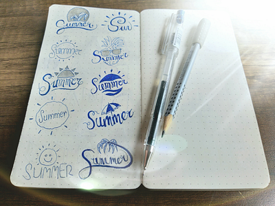 Summer Logo Sketch draw hand logo summer