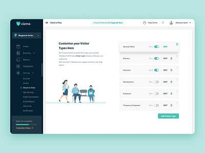 Visitor - Check in Flow app dashboard dashboard ui design flat illustration minimal ui ux web