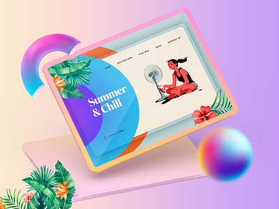 Summer Chill & Tan Landing Page agency animation banner colorful design download dubai designer free psd gradient illustraion instagram invite landing landing page minimal movie ui design ux design welcome welcome shot