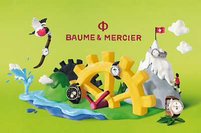 Baume & Mercier advertising design andimeier baumeandmercier clay clayillustration clocks craft crafted handmade illustration knete plasticine