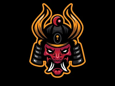 SAMURAI SHOGUN MASK MASCOT ancient branding design illustration japan japanese mascot masks vector war warior