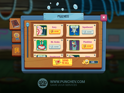 SpongeBob: Krusty Cook-Off design game gui illustration interface punchev studiopunchev ui ux