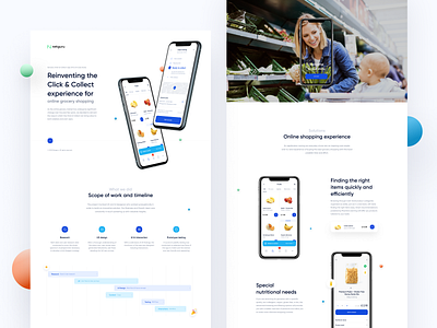 Click & Collect - Reinventing online grocery shopping experience ar blue clickcollect ecommerce food grocery icon locker robots shop timeline tracking ui vehicles webdesign