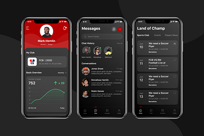 Player's Community App UI Concept for iOS part 1 app community app illustration ios mockup social app ui uiux ux