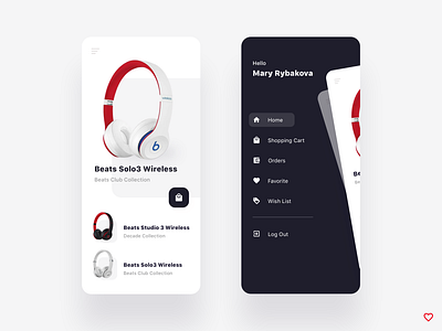 Shopping app application beats card favorite favorites headphone mobile mobile app mobile app design mobile ui music order shop shopping shopping app solo ui ux wireless wishlist