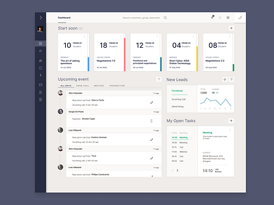 CRM system concept courses crm dashboad design ui ux