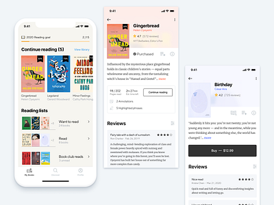 Book App: Home & Book Product Details app book mobile ui visual