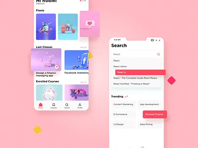 Edutech App Design 3d illustration app icon typography ui ux vector web