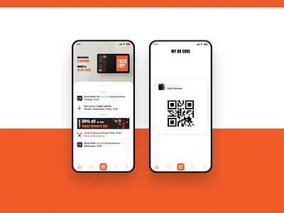 Fitness Club Mobile App fitness app fitness club home homepage mobile app qr code