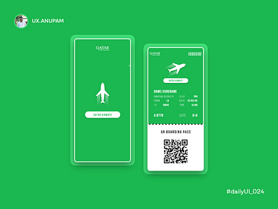 Boarding Pass Concept Design 100daychallenge 100dayproject 100daysofui boardingpass challenge accepted clean design concept design dailyui024 dailyuichallenge dailyuiuxpost interactive design mobile app design newconcept newdesign newproduct simplesolutions uidesign uiinspirations userfriendly xd design