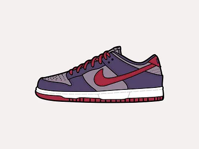 Nike Dunk Low Plum branding design drawing dunk flat icon illustration nike sneakers vector