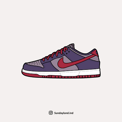 Nike Dunk Low Plum branding design drawing dunk flat icon illustration nike sneakers vector