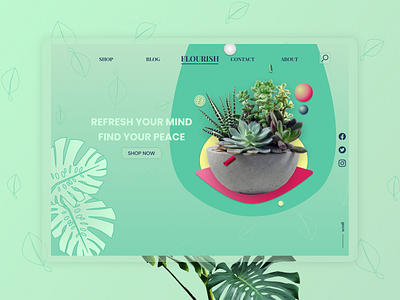 flourish green landing page product design ui ux web design webdesign website