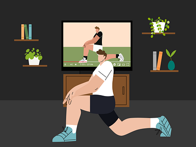 Stay Fit characterdesign coronavirus covid 19 creative design digital excercise fit fitness health illustration man plant stayfit stayhome vector workout