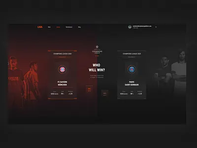 LIGA Champions League 2020 interaction interface ui ui design ux web design