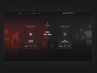 LIGA Champions League 2020 interaction interface ui ui design ux web design