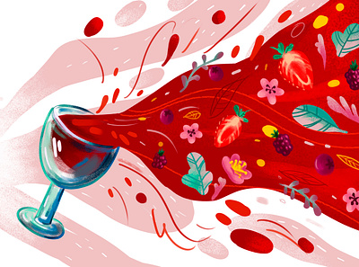 Wine fruits illustraion photoshop wine