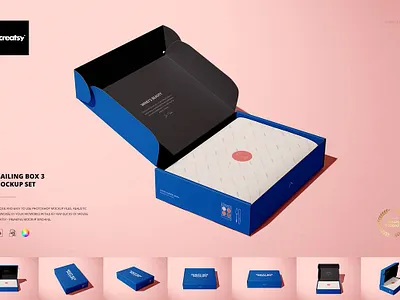Mailing Box 3 Mockup Set app app design design design app illustration web website website concept