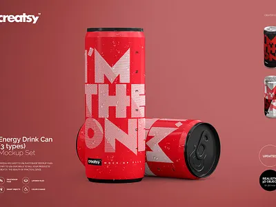 Energy Drink Can Mockup Set app app design design design app illustration web website website concept