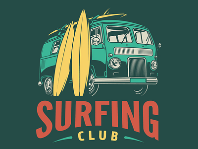 Vintage summer surfing designs adobe illustrator apparel design design emblem exterior illustration interior summer surf surfing tshirtdesign vector illustration vintage