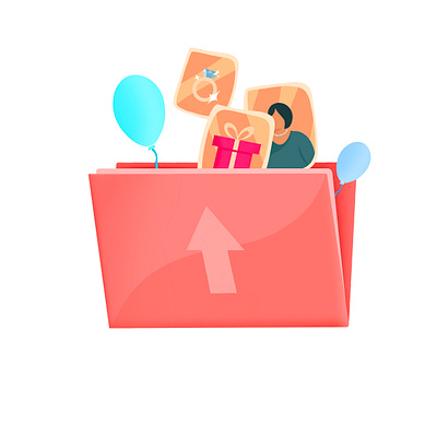 Memory Folder aniversary app birthday collection communication data design flat folder icon illustration illustrator love memory minimal moments optimisation ui ux