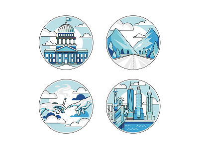 ThePass Website Icons adobe illustrator big apple blue city city illustration ckyline graphic design icon illustration michelangelo vector