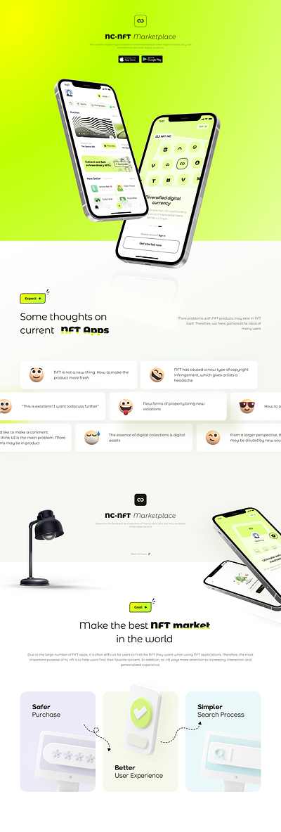 NC-NFT Marketplace 3d animate animation app design emoji icon mobile nft ui ux web