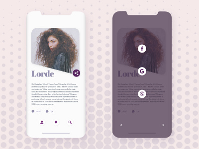 Social Share Design challange daily ui daily ui 010 daily ui 10 dailyui010 dailyuichallenge design lorde music page design share design social app social share ui web