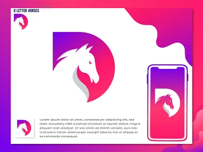 D Letter Horses Logo design icon brand identity branding d letter d letter logo icon letter logo design logo design logo designer logo mark logotype modern logo