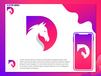 D Letter Horses Logo design icon brand identity branding d letter d letter logo icon letter logo design logo design logo designer logo mark logotype modern logo
