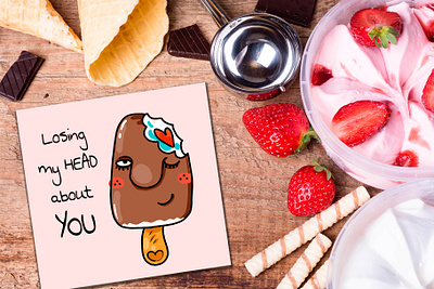 Ice Cream card clipart hot ice cream ice cream cone icecream illustration illustrations prints stickers summer summertime zooza