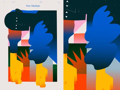 Off Day abstract composition grandiets hands illustration laconic lines minimal portrait poster random shapes