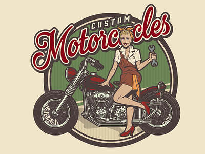 Pin-up Girls Illustrations adobe illustrator animated animated gif apparel design girl girl illustration graphic design motorcycle pinup pinup girl tshirtdesign vector vector illustration vintage