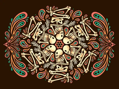 Dancing Bones bones brushes character characterdesign dancing drawing gradients graphic illustration pattern photoshop skeleton texture