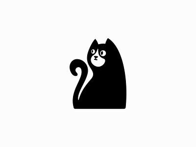 Black Cat Logo animal branding cartoon cat cute design icon identity illustration kitty logo mark mascot pet playful premium symbol unique vector vet